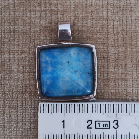 Vintage Barse Lapis Lazuli Sterling Silver Square Pendant - Picture 3 of 11